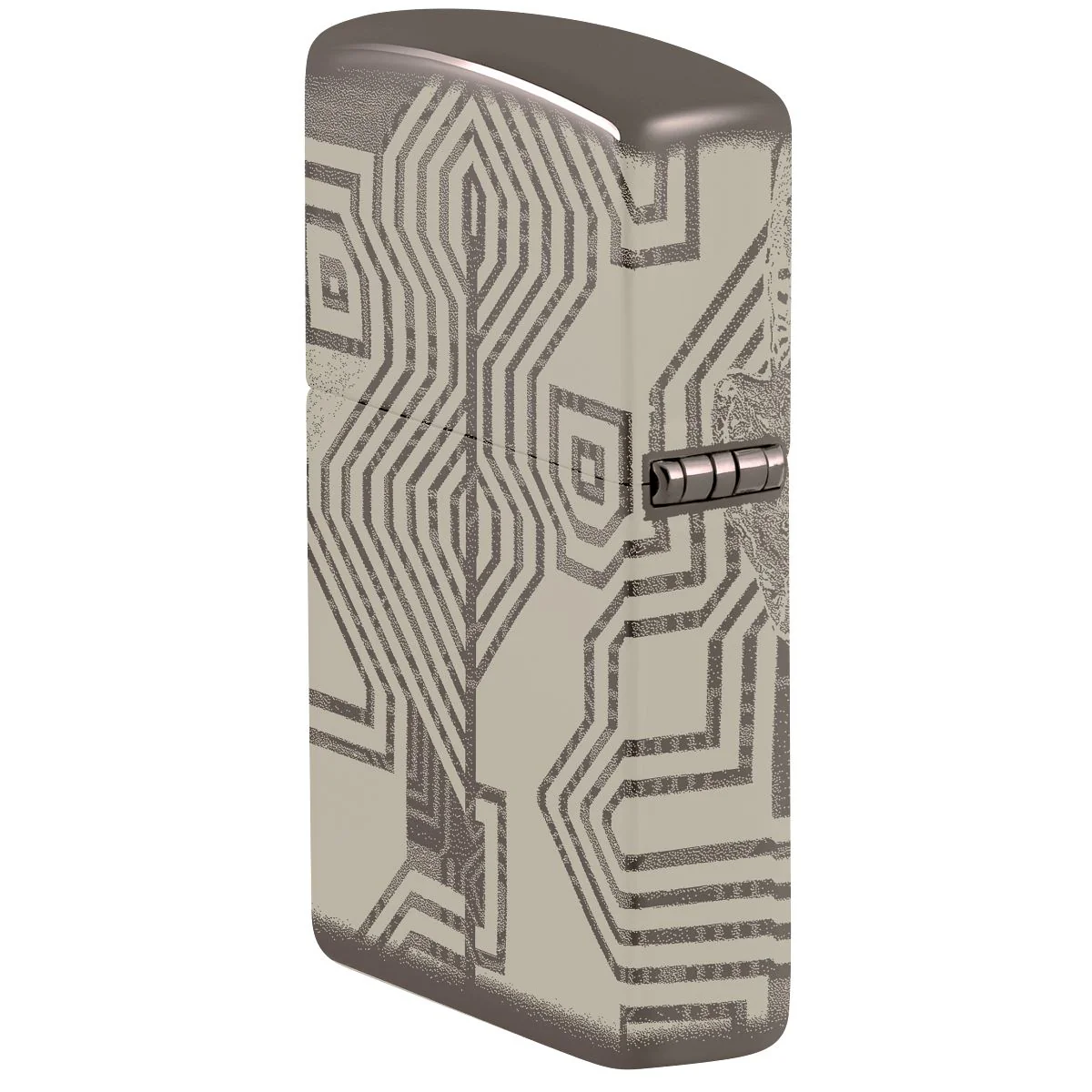 Zippo Lighter: Metal Head Design - Black Ice 46357 - Image 4
