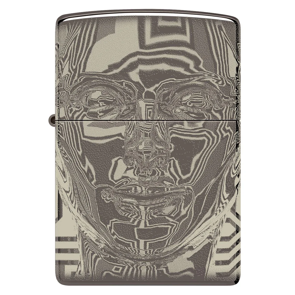 Zippo Lighter: Metal Head Design - Black Ice 46357 - Image 5