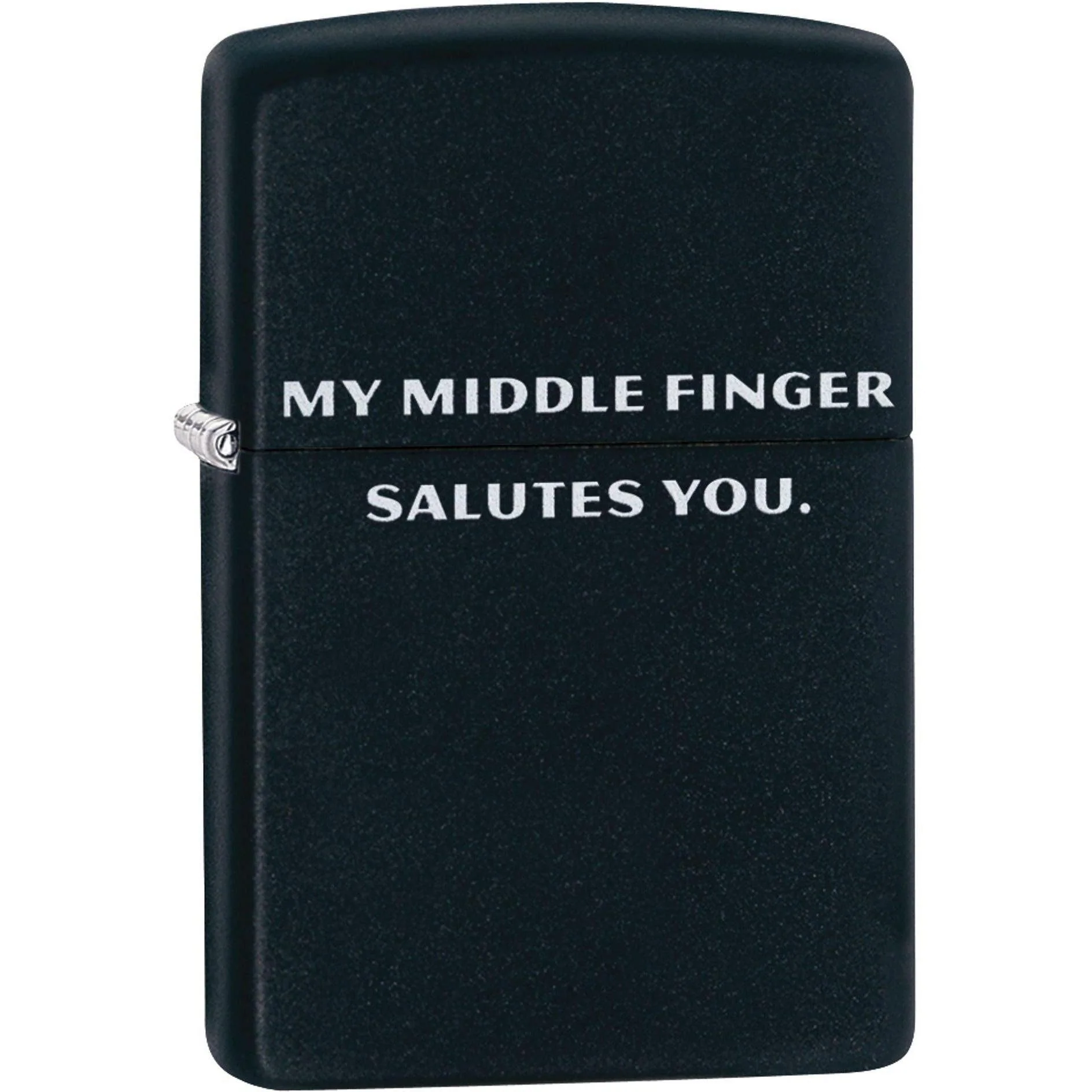 Zippo Lighter: Middle Finger Salutes You - Black Matte 81611