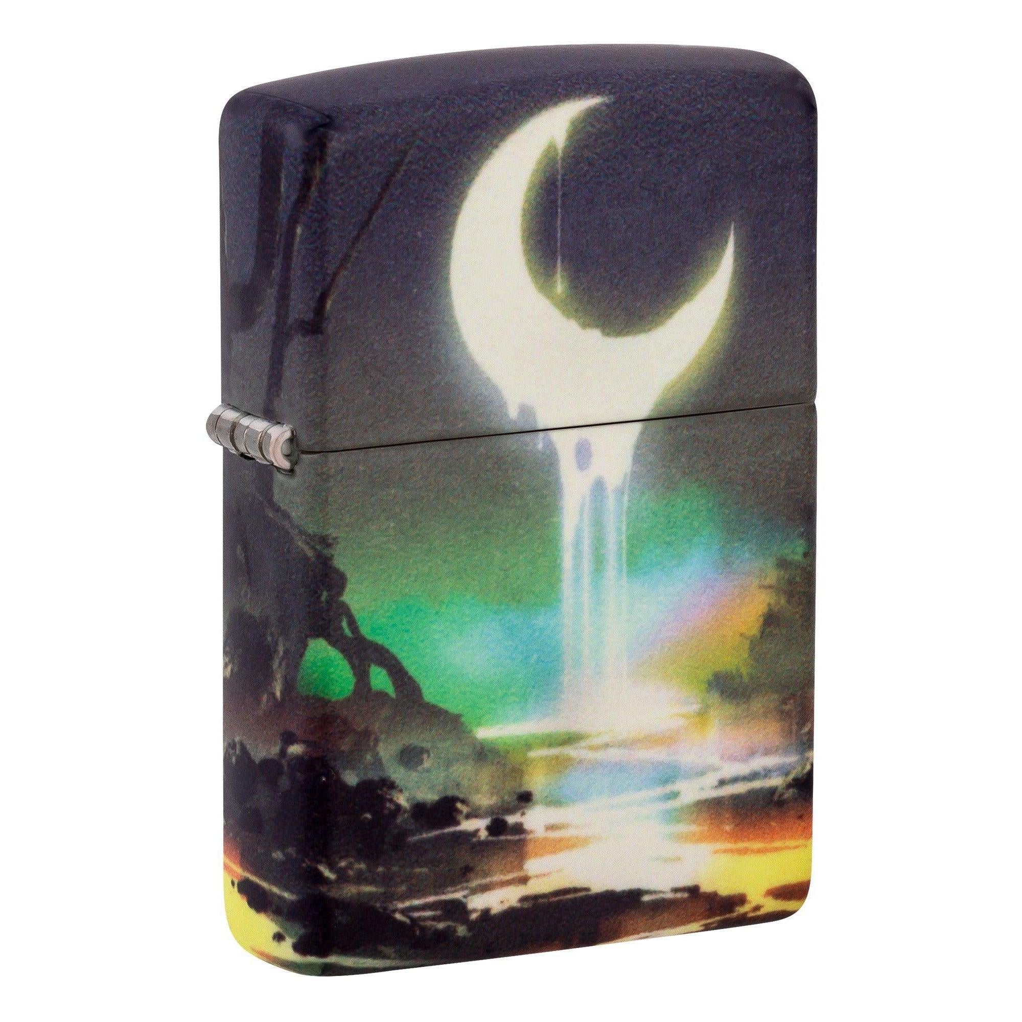 Zippo Lighter: Moon Dream Design, 540 Color - Glow-in-the-Dark Green 46259