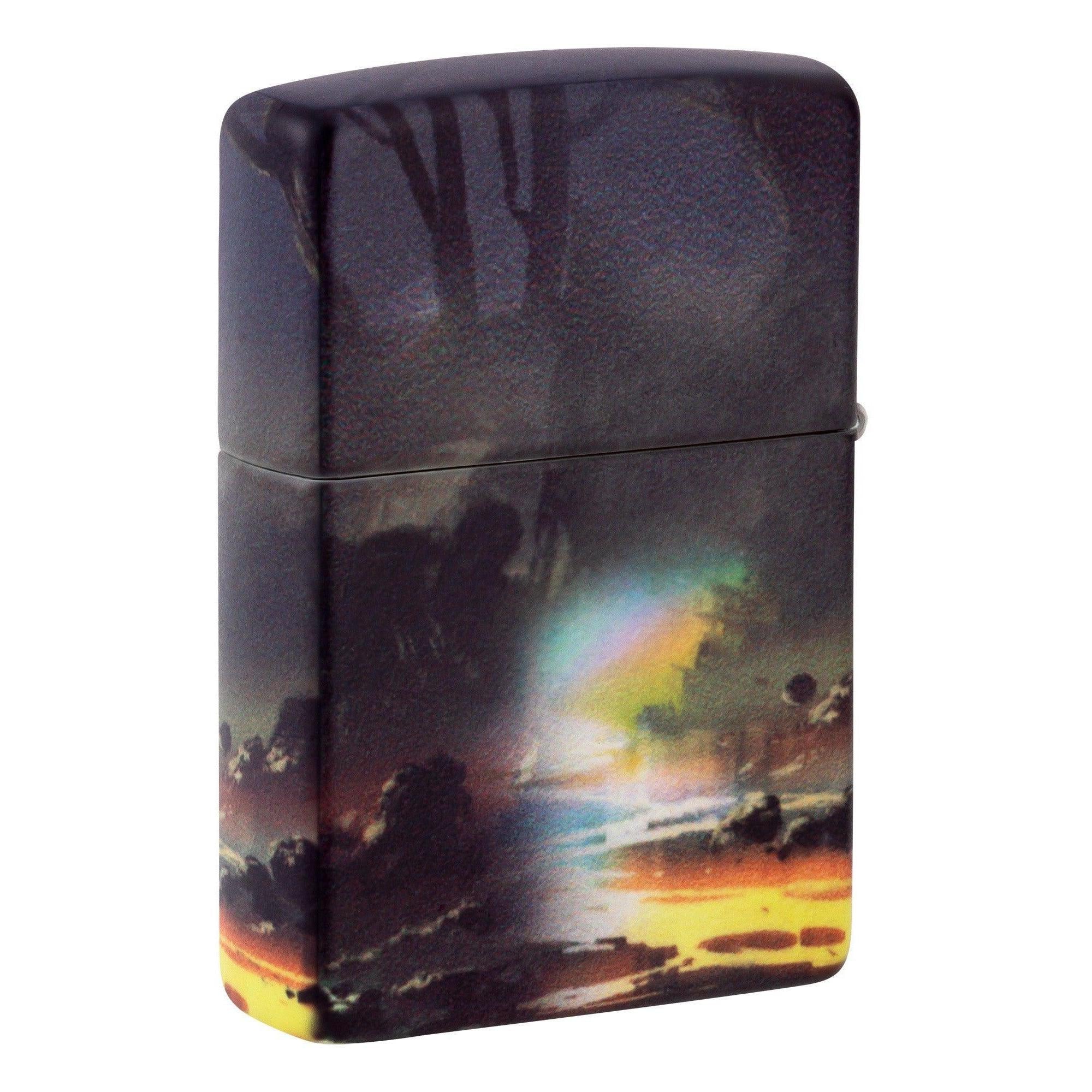 Zippo Lighter: Moon Dream Design, 540 Color - Glow-in-the-Dark Green 46259 - Image 2