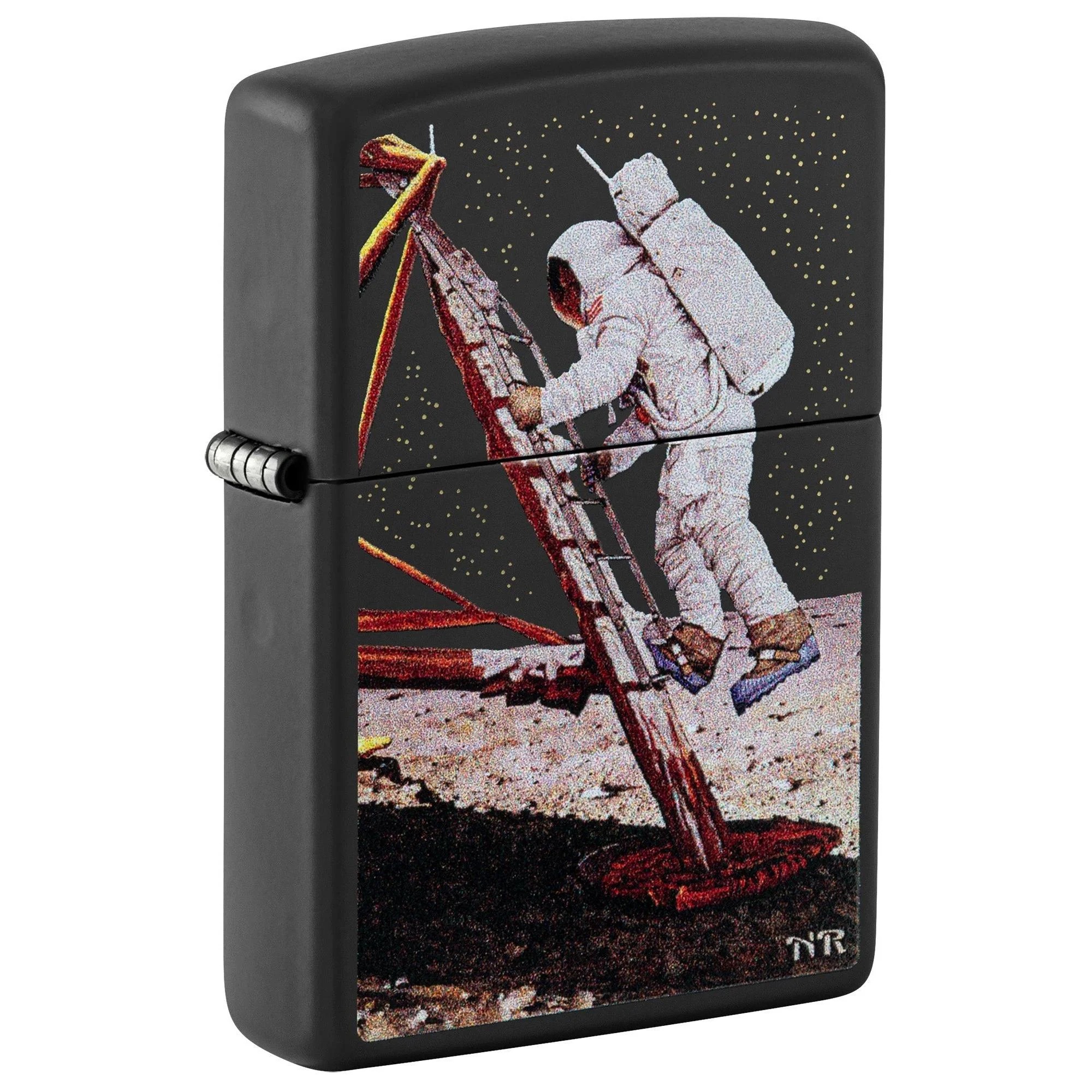 Zippo Lighter: Moon Landing by Norman Rockwell - Black Matte 81527