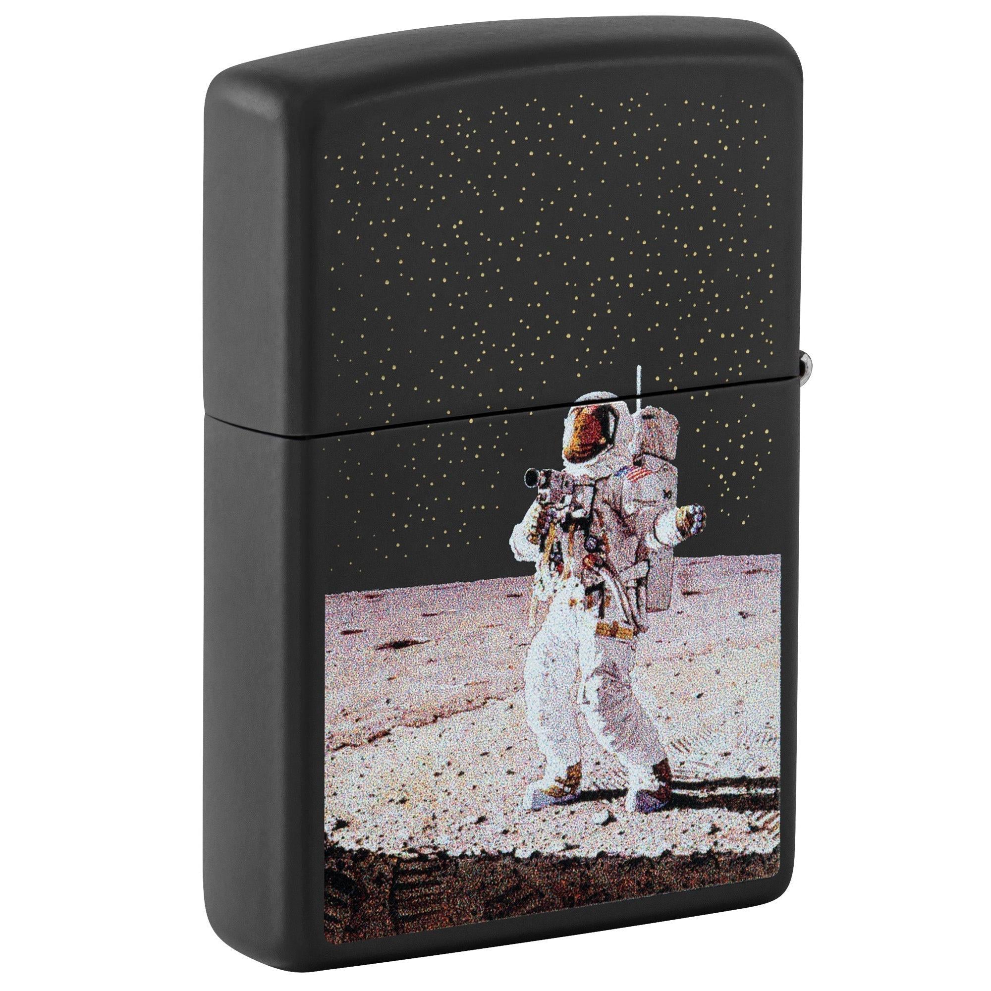 Zippo Lighter: Moon Landing by Norman Rockwell - Black Matte 81527 - Image 2
