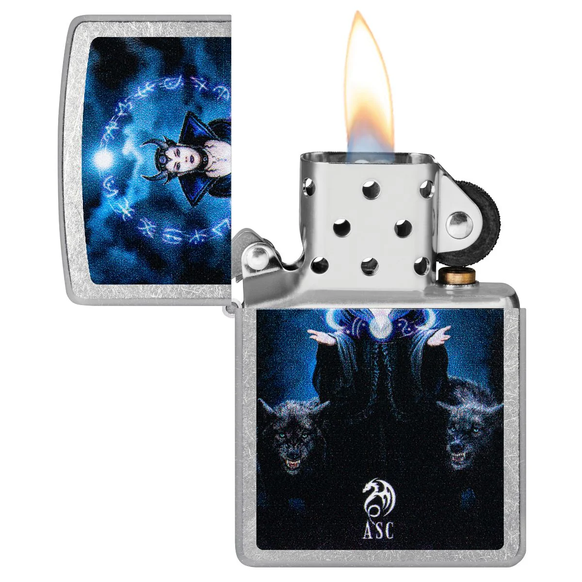 Zippo Lighter: Moon Witch by Anne Stokes - Street Chrome 47084 - Image 3