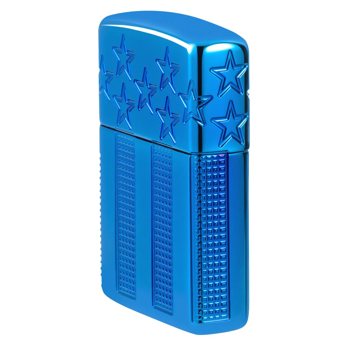 Zippo Lighter: MultiCut American Flag - High Polish Blue 46929 - Image 3