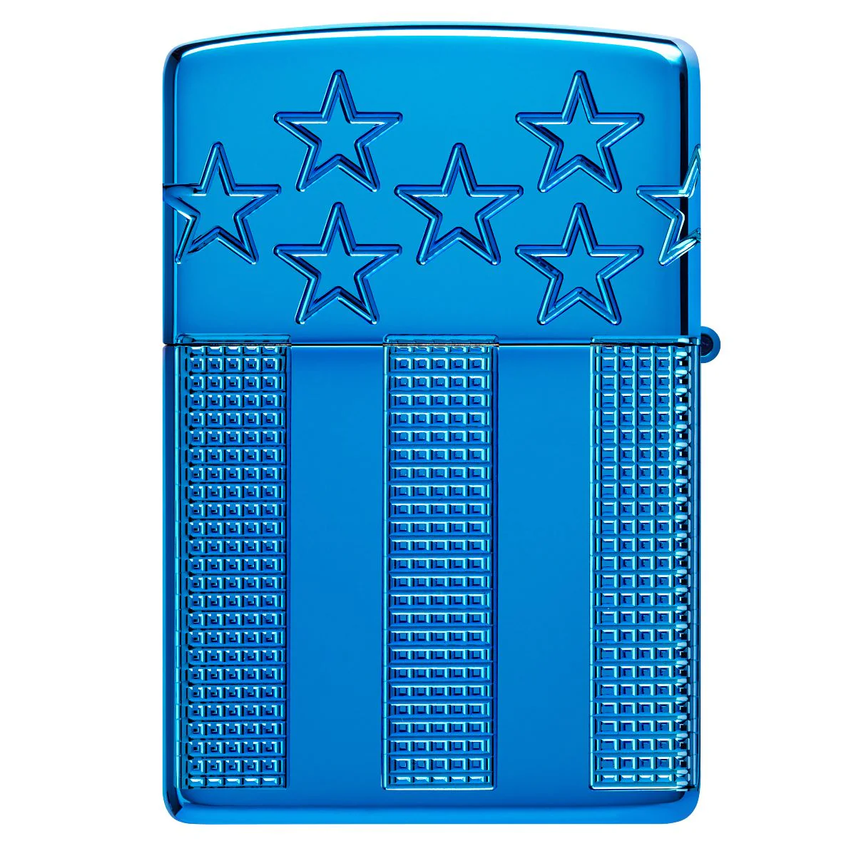 Zippo Lighter: MultiCut American Flag - High Polish Blue 46929 - Image 5