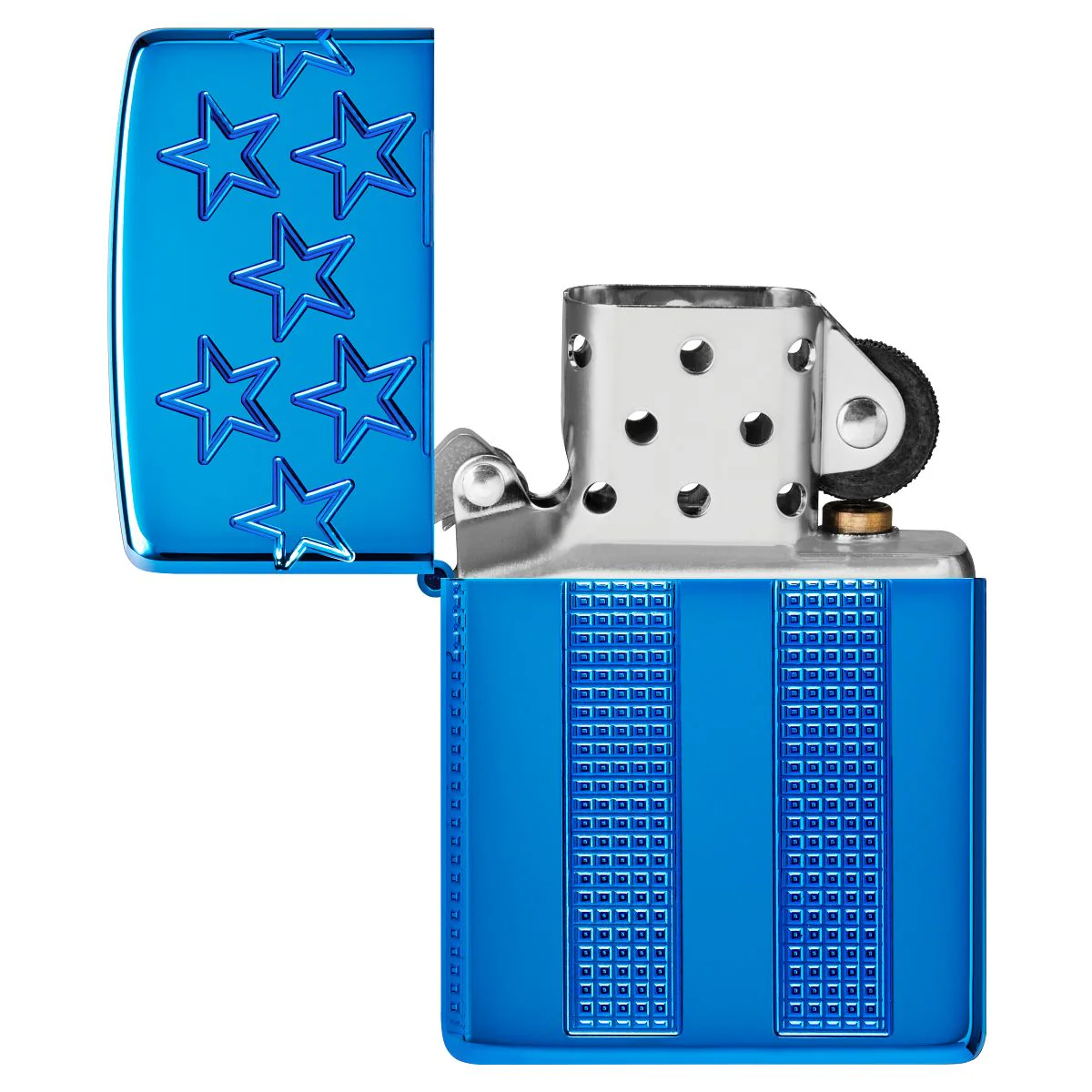 Zippo Lighter: MultiCut American Flag - High Polish Blue 46929 - Image 8