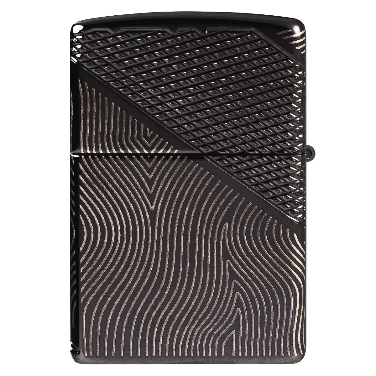 Zippo Lighter: MultiCut Z Pattern with Crystal - High Polish Black 46928 - Image 5