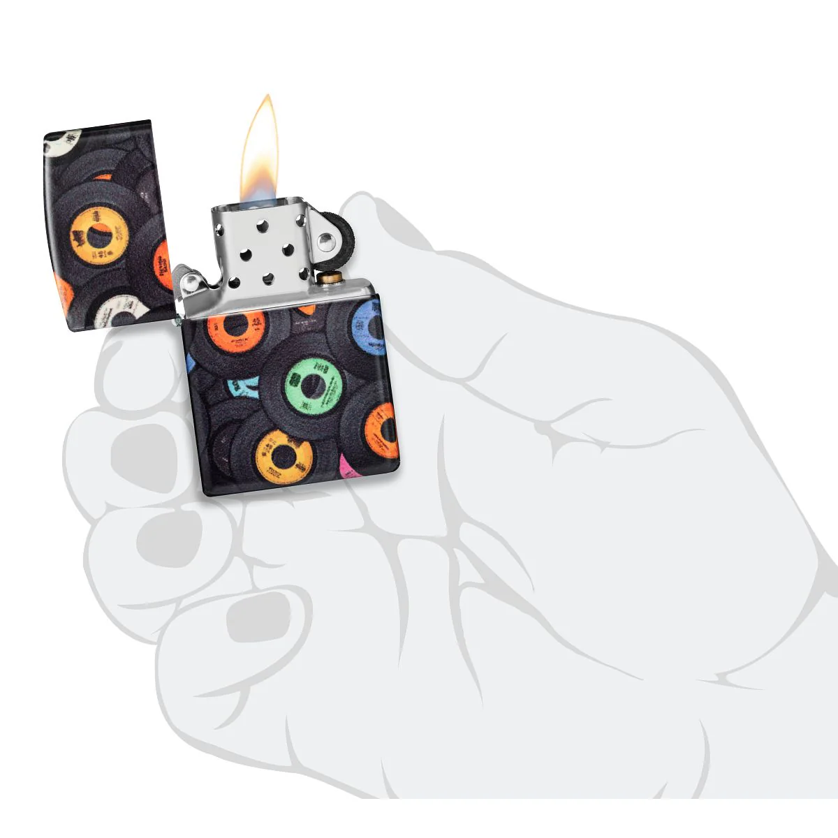 Zippo Lighter: Music Records, 540 Color - 540 Matte 48770 - Image 9