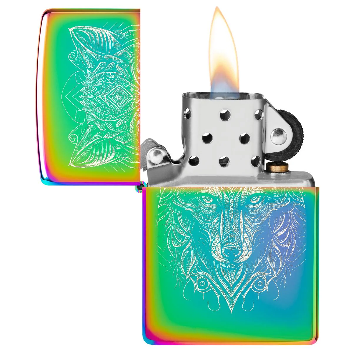 Zippo Lighter: Mystic Wolf, Photo Image - Multi-Color 46176 - Image 3