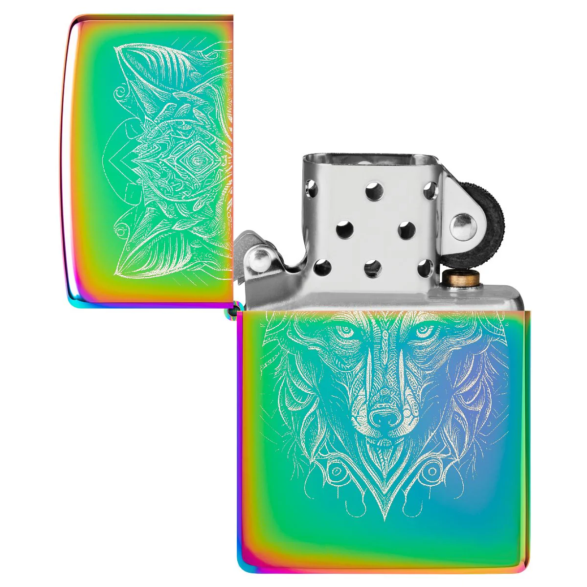 Zippo Lighter: Mystic Wolf, Photo Image - Multi-Color 46176 - Image 4