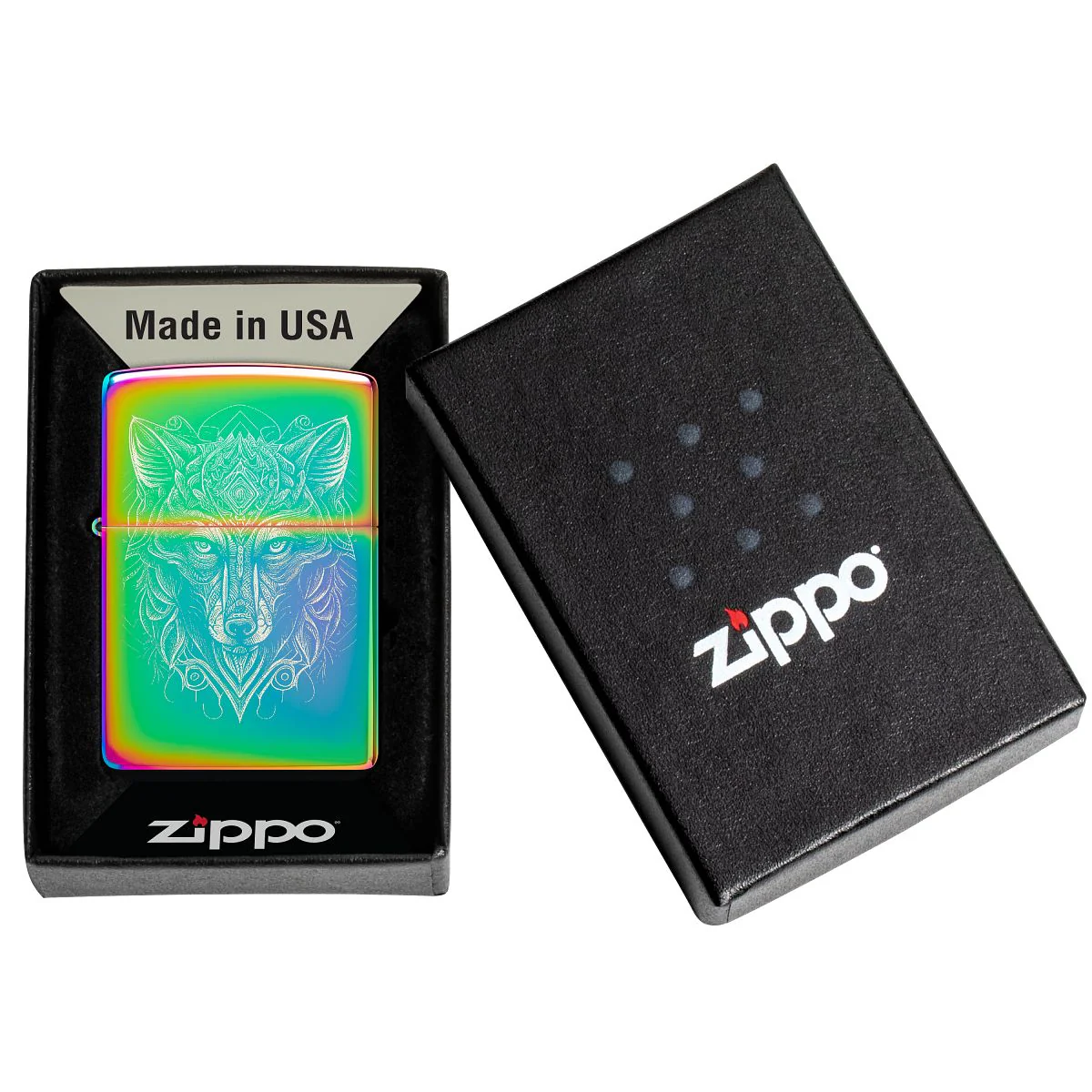 Zippo Lighter: Mystic Wolf, Photo Image - Multi-Color 46176 - Image 6