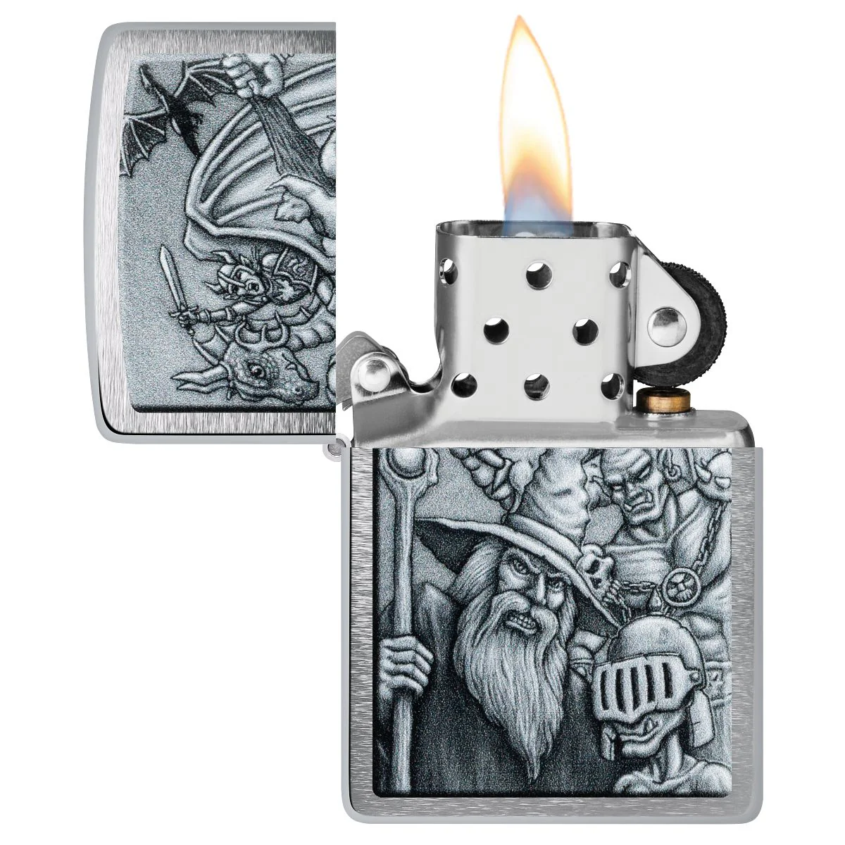 Zippo Lighter: Mystical Beings - Brushed Chrome 46579 - Image 3