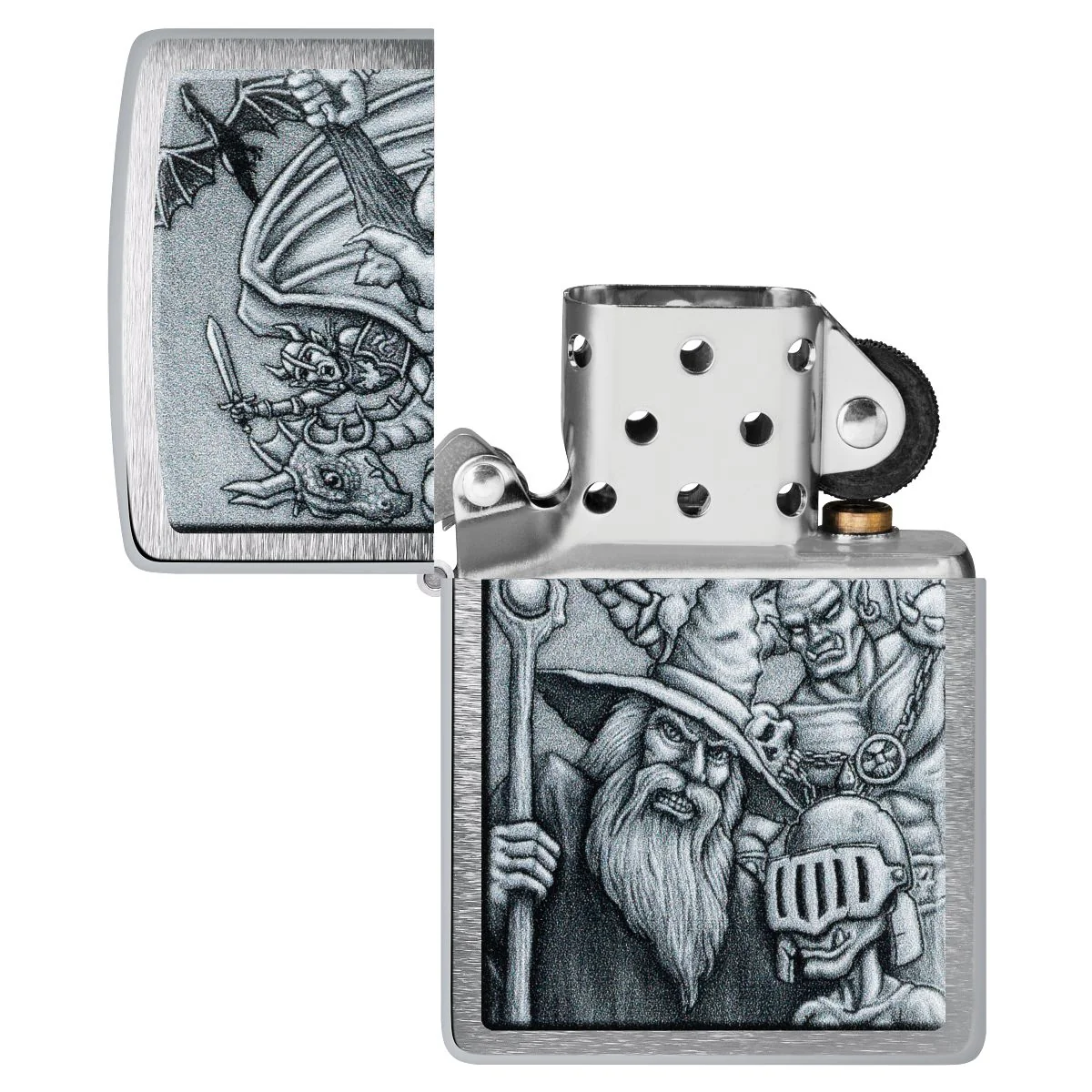 Zippo Lighter: Mystical Beings - Brushed Chrome 46579 - Image 4