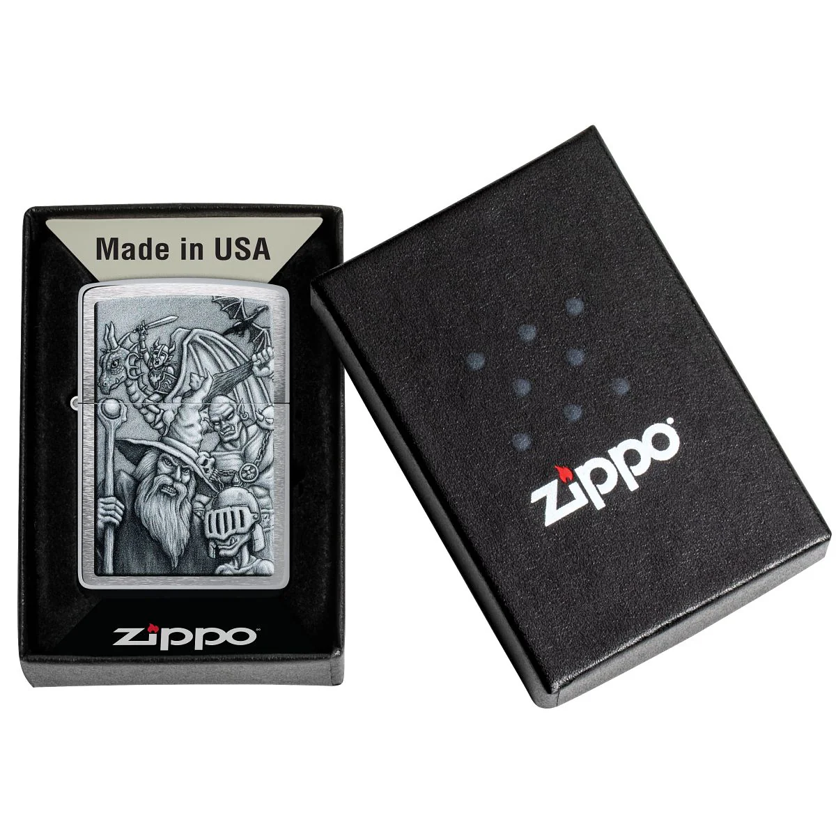 Zippo Lighter: Mystical Beings - Brushed Chrome 46579 - Image 6