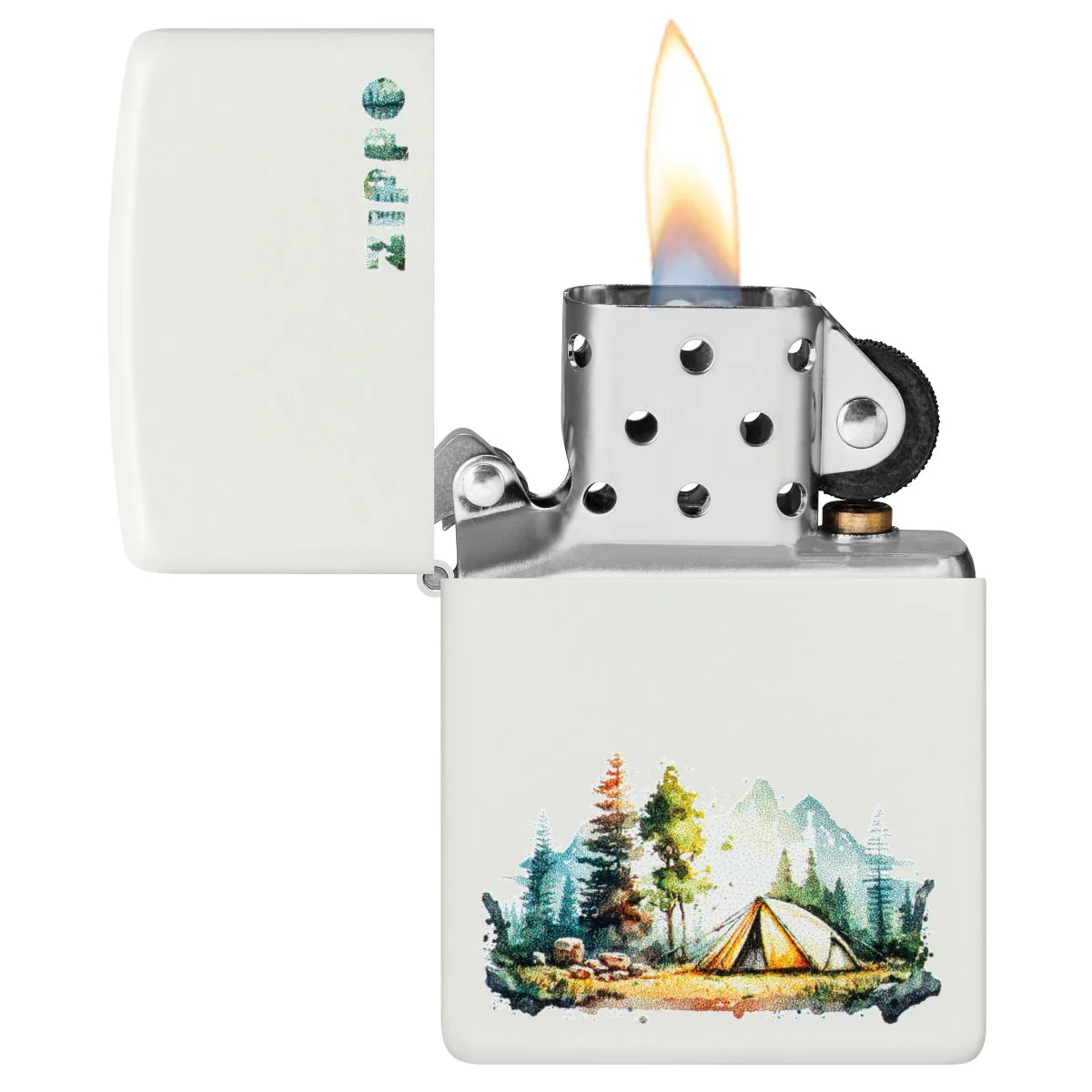 Zippo Lighter: Nature Retreat Design - White Matte 46474 - Image 3
