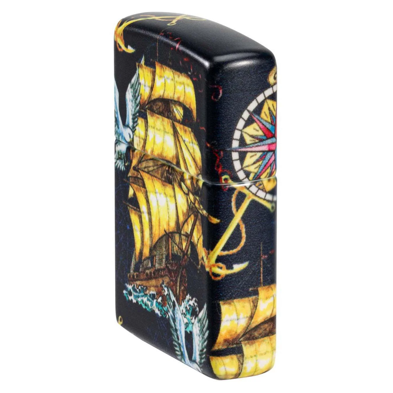 Zippo Lighter: Nautical Design With Ship - 540 White Matte 48813 - Image 2