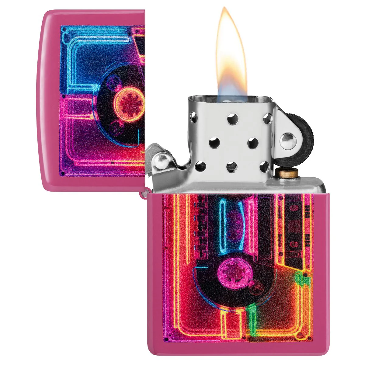 Zippo Lighter: Neon Cassette Tape - Frequency 46693 - Image 3