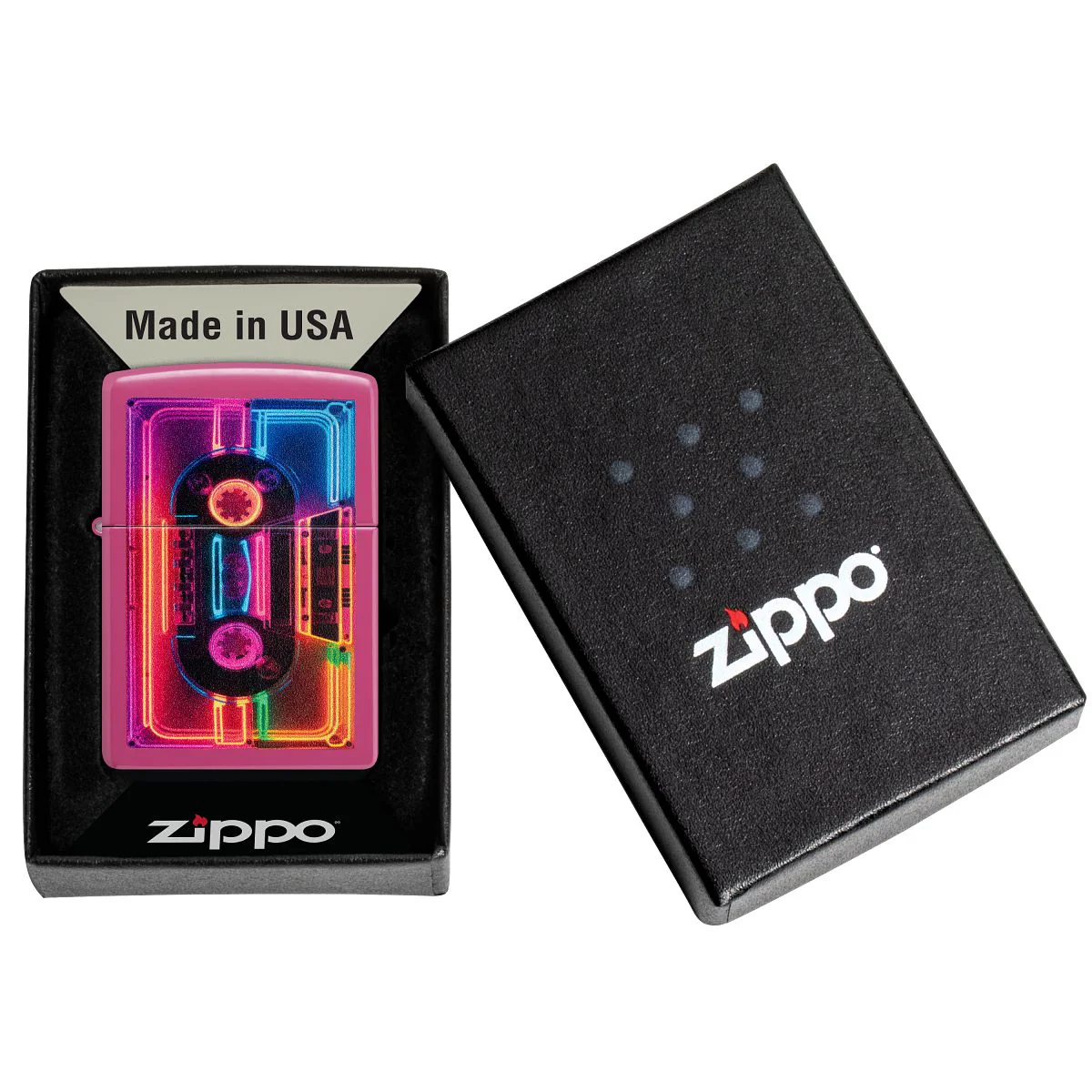 Zippo Lighter: Neon Cassette Tape - Frequency 46693 - Image 6