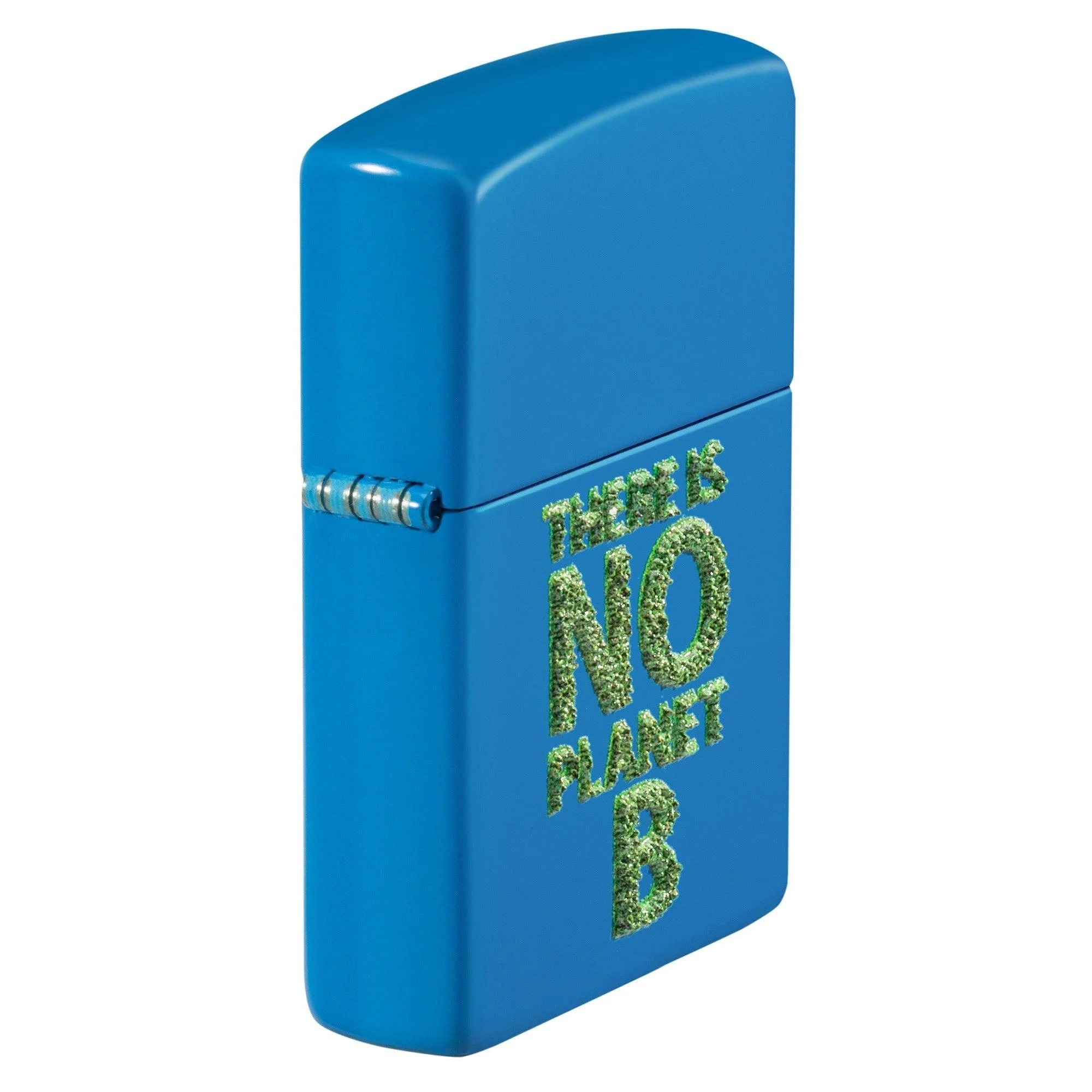 Zippo Lighter: No Planet B, Raised Print - Sky Blue Matte 48811 - Image 2