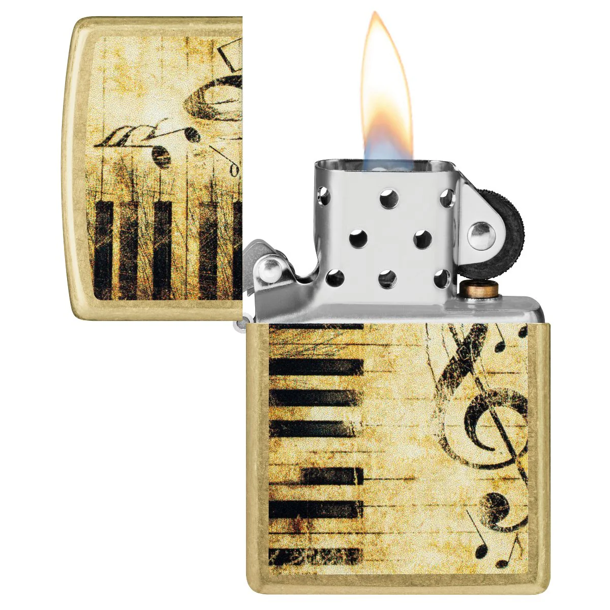Zippo Lighter: Nothing but Treble, Keyboard - Street Brass 46712 - Image 3