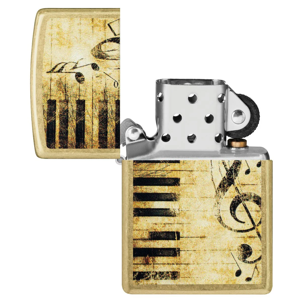 Zippo Lighter: Nothing but Treble, Keyboard - Street Brass 46712 - Image 4