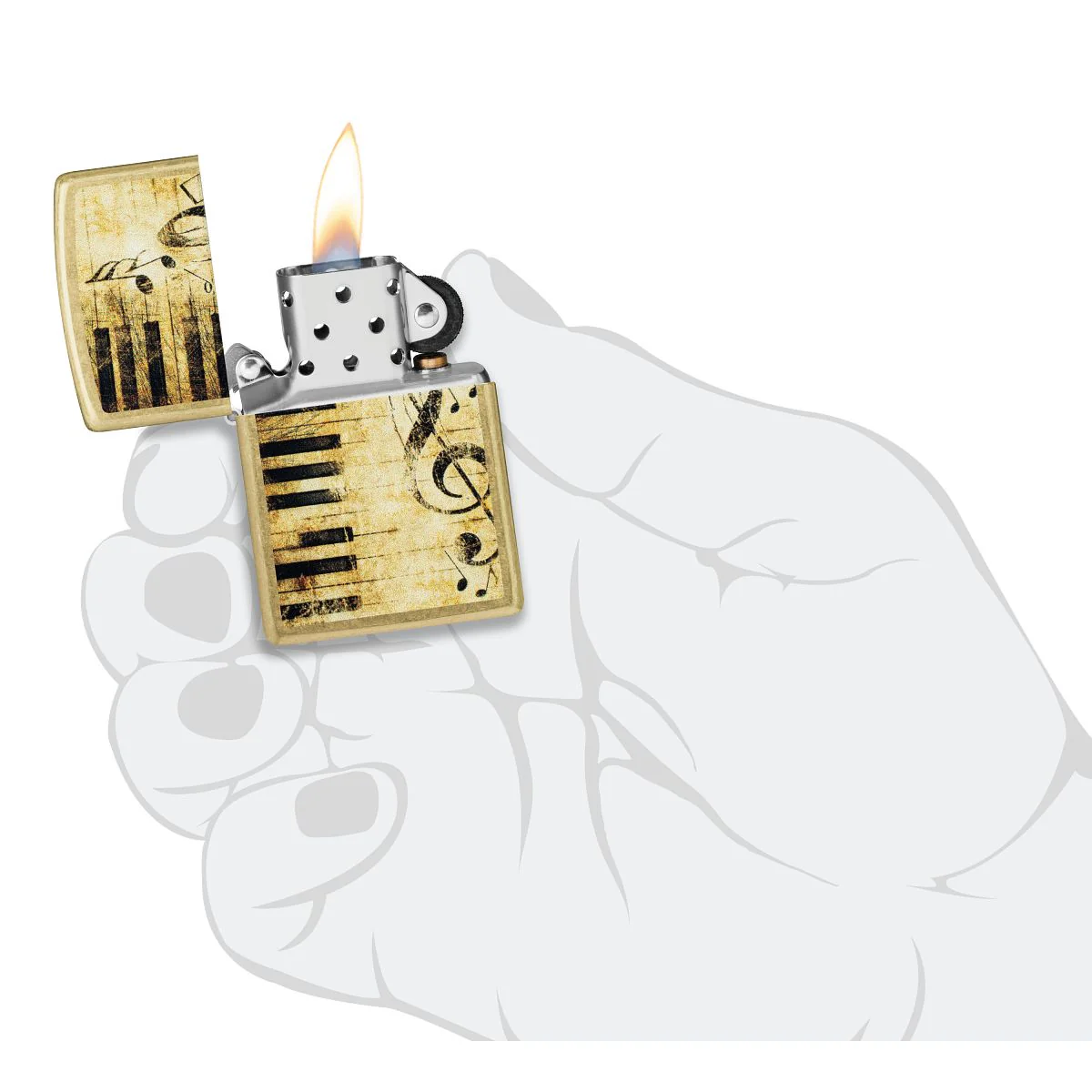 Zippo Lighter: Nothing but Treble, Keyboard - Street Brass 46712 - Image 5