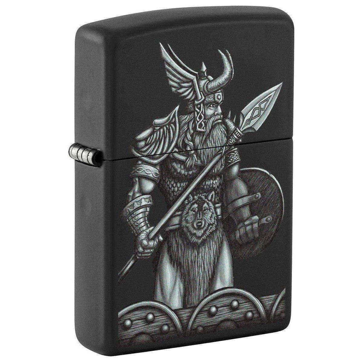 Zippo Lighter: Odin Design - Black Matte 81470