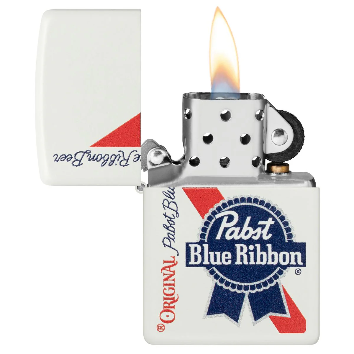 Zippo Lighter: Original Pabst Blue Ribbon - White Matte 48746 - Image 3