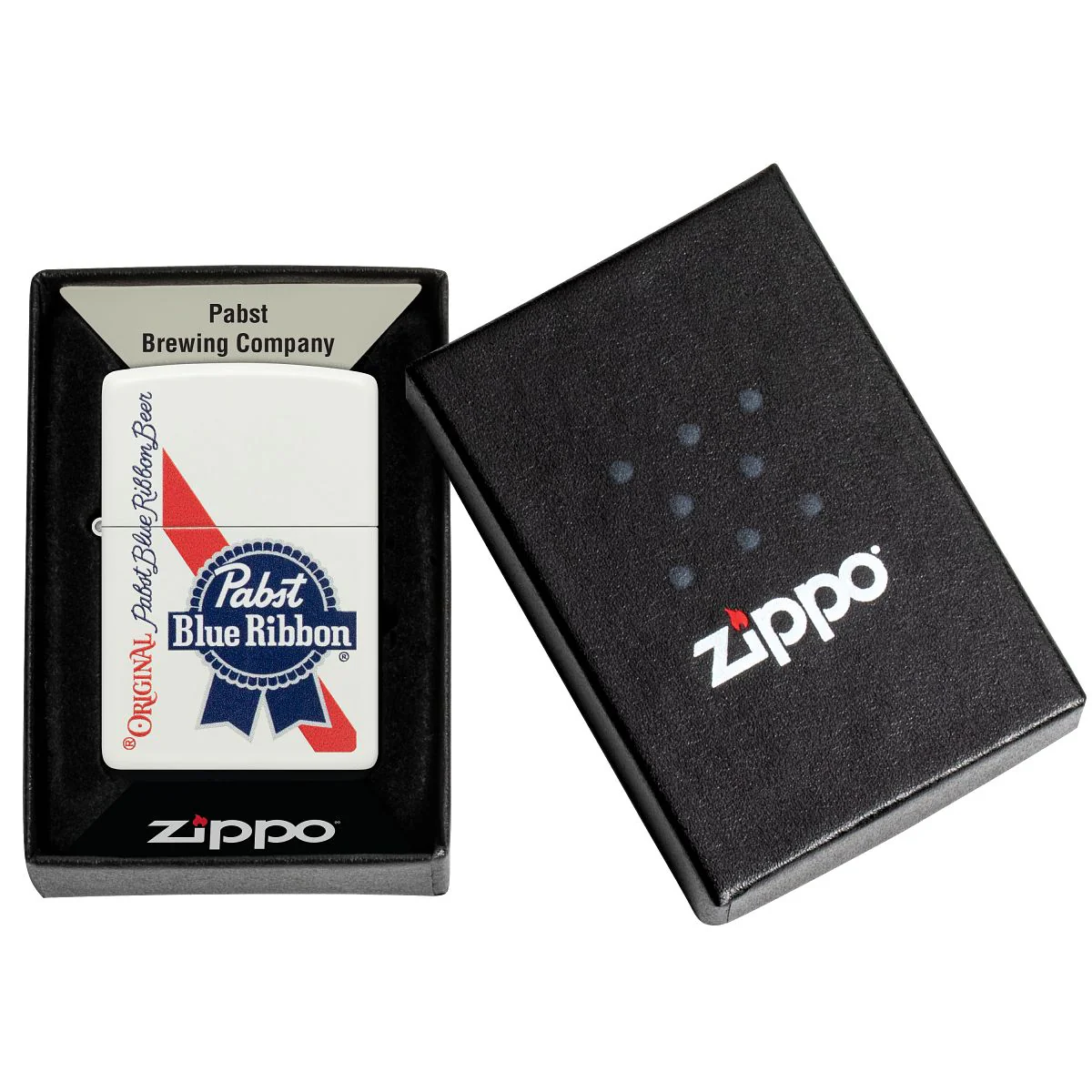 Zippo Lighter: Original Pabst Blue Ribbon - White Matte 48746 - Image 6