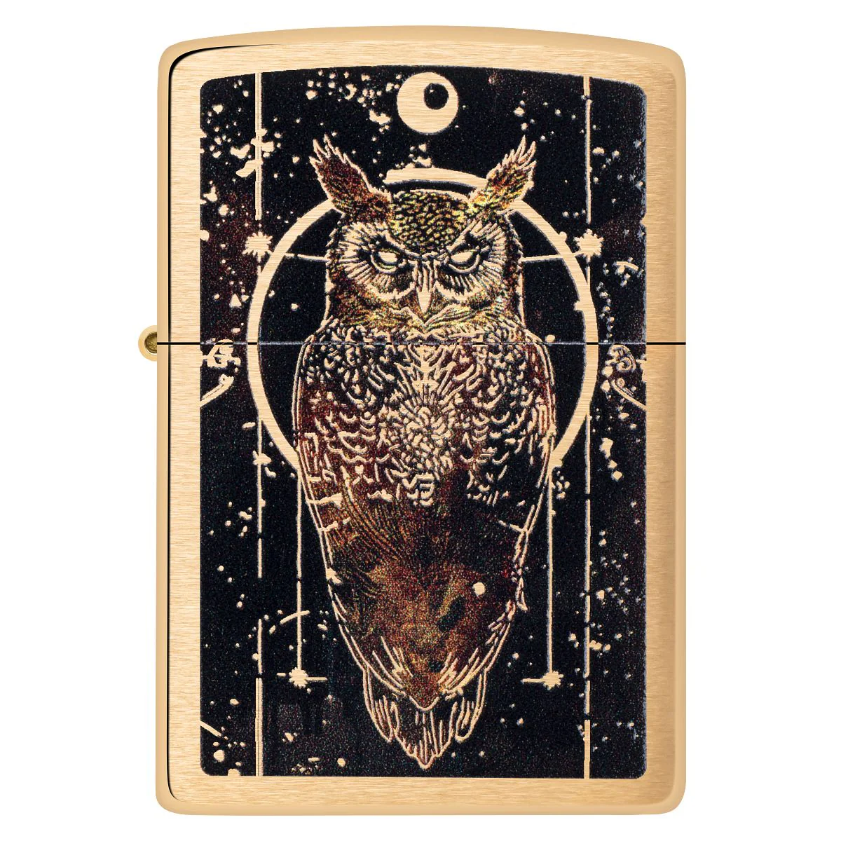 Zippo Lighter: Owl Design - Brushed Brass 46869 - Image 2
