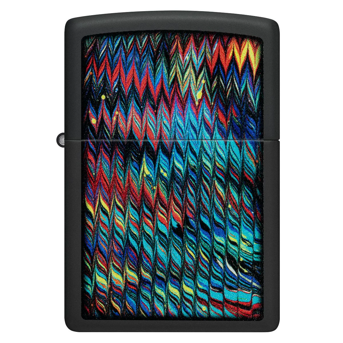 Zippo Lighter: Paint Pour Design - Black Matte 46169 - Image 2