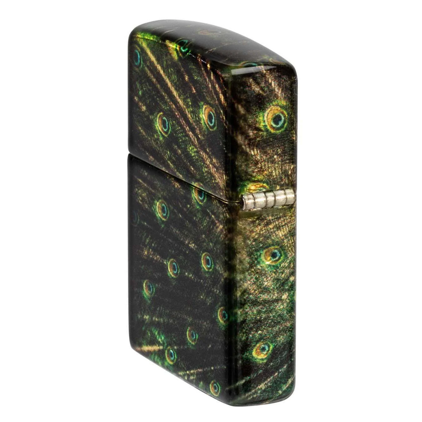 Zippo Lighter: Peacock Design - 540 Tumbled Brass 48846 - Image 4