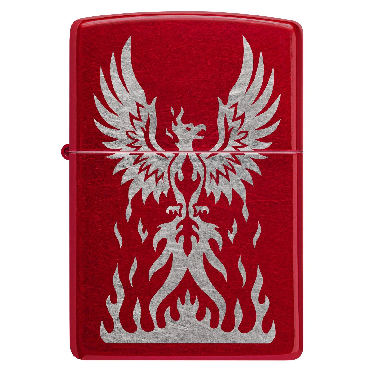 Zippo Lighter: Phoenix Rising Design, Engraved - Candy Apple Red 47140 - Image 2