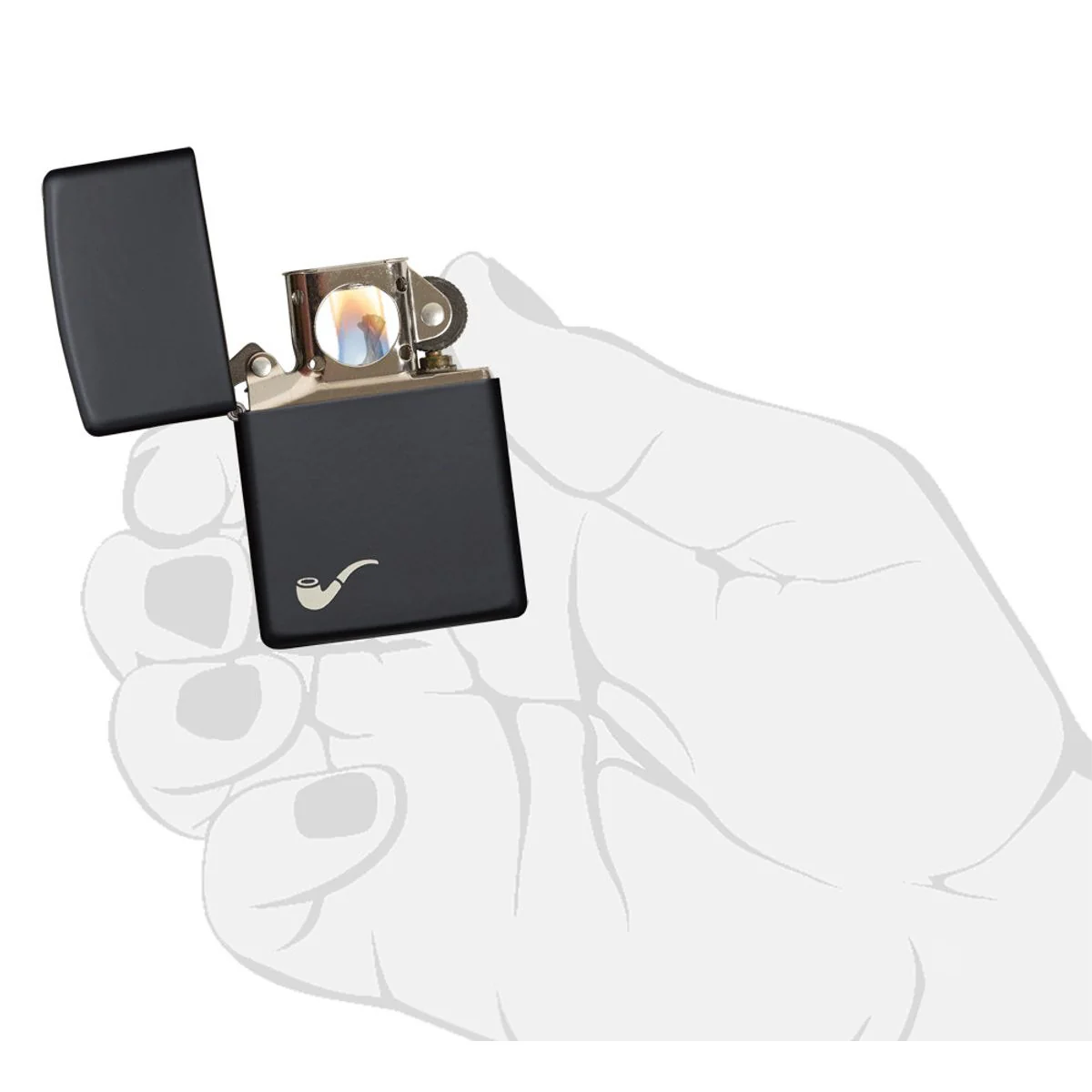 Zippo Lighter: Pipe - Black Matte 218PL - Image 5