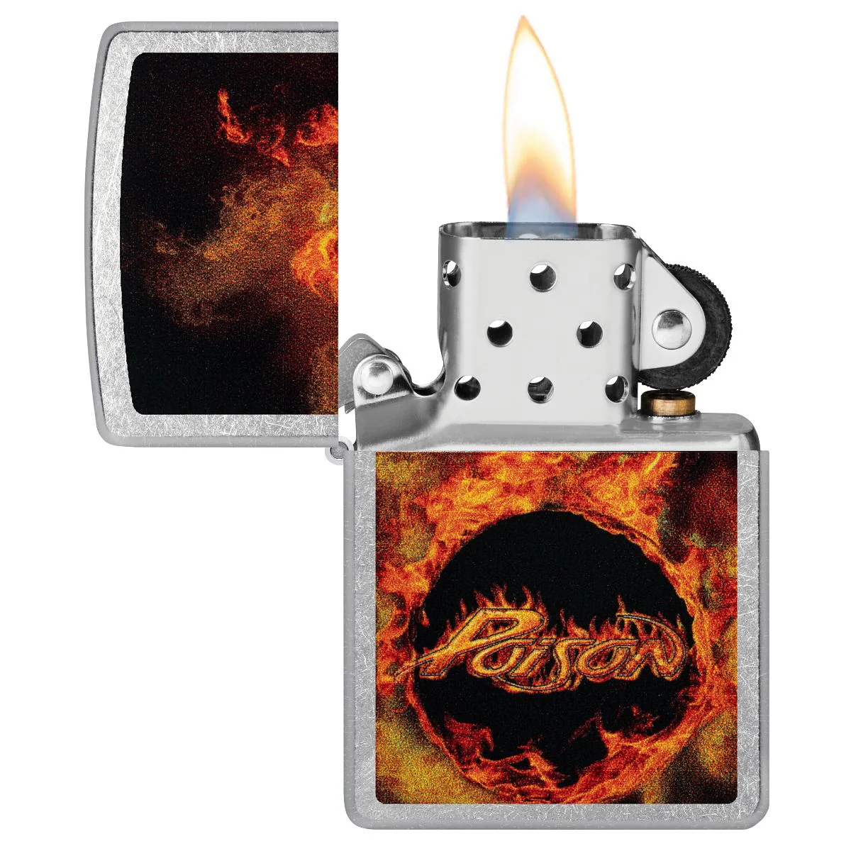 Zippo Lighter: Poison, Fire Design - Street Chrome 47230 - Image 3