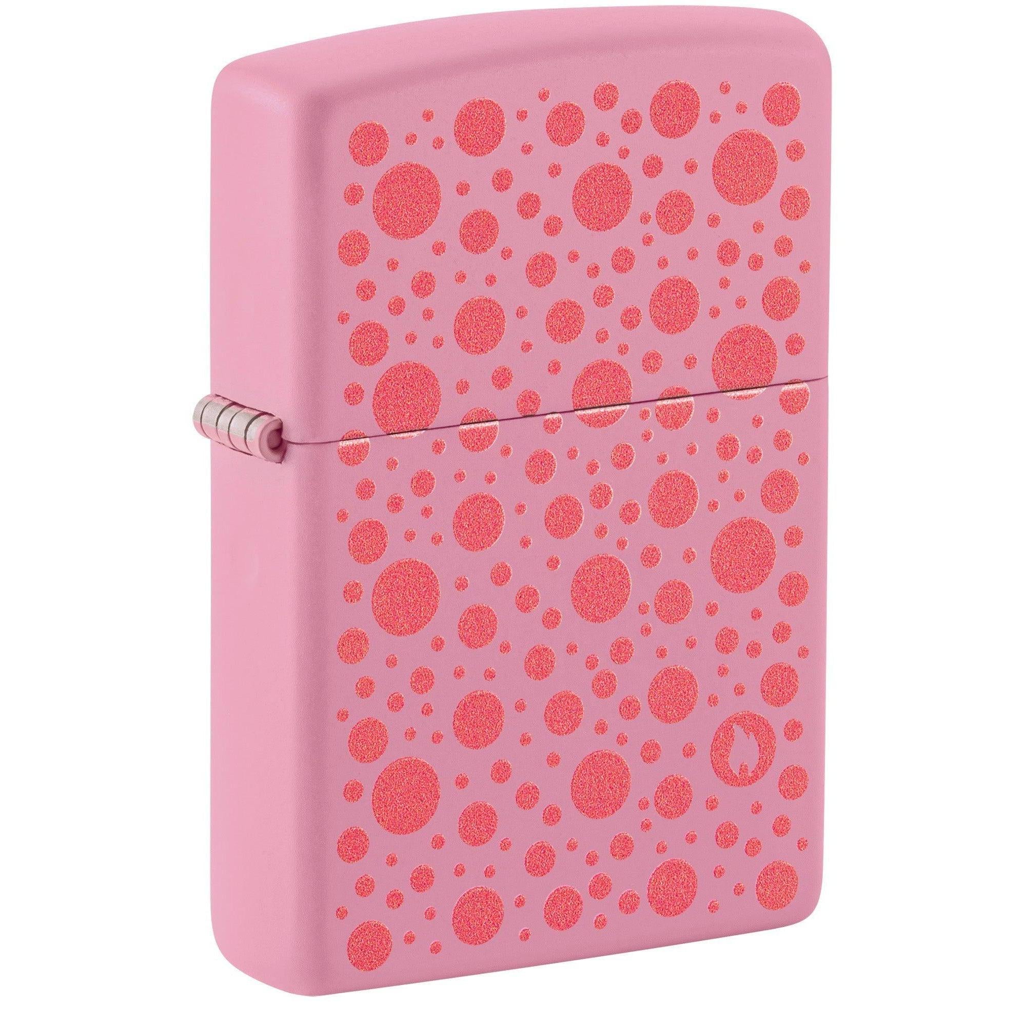 Zippo Lighter: Polka Dots - Pink Matte 46170