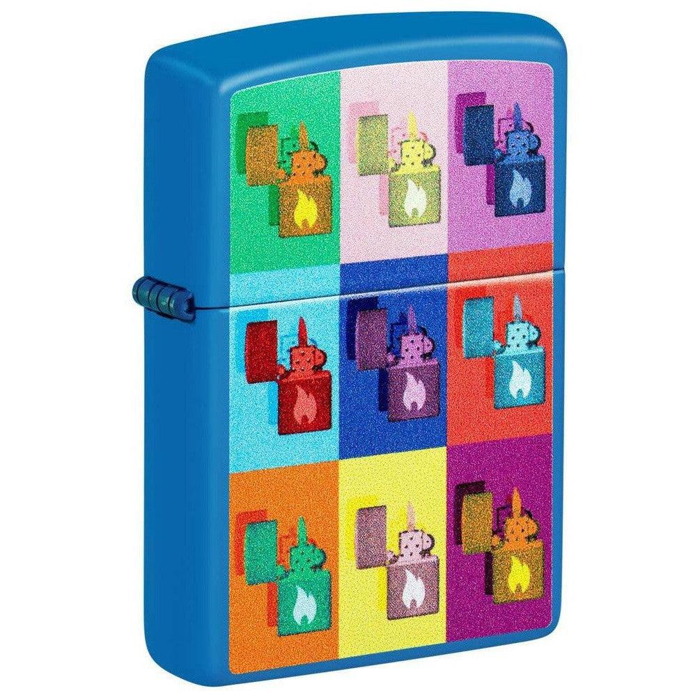 Zippo Lighter: Pop Art Collage - Sky Blue Matte 48722