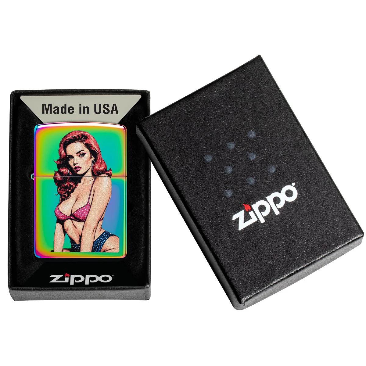 Zippo Lighter: Pop Art Pin-up Girl - Multi-Color 46906 - Image 6