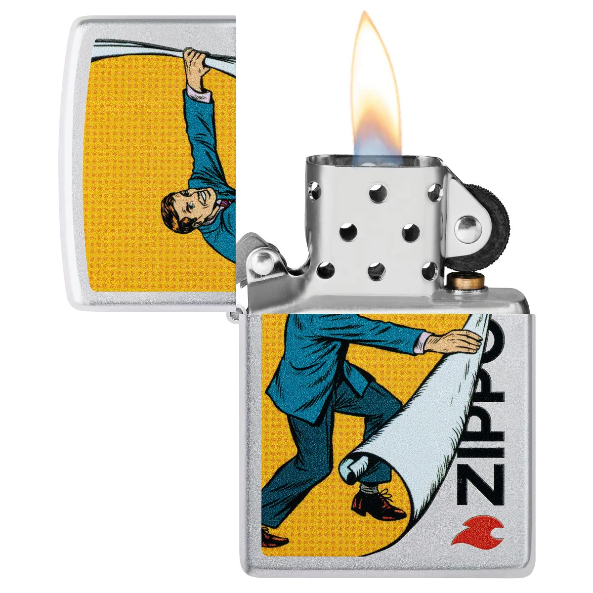 Zippo Lighter: Pop Art, Zippo Reveal - Satin Chrome 46711 - Image 3