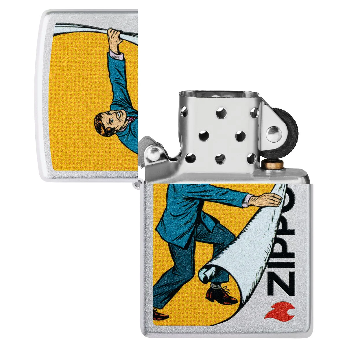 Zippo Lighter: Pop Art, Zippo Reveal - Satin Chrome 46711 - Image 4