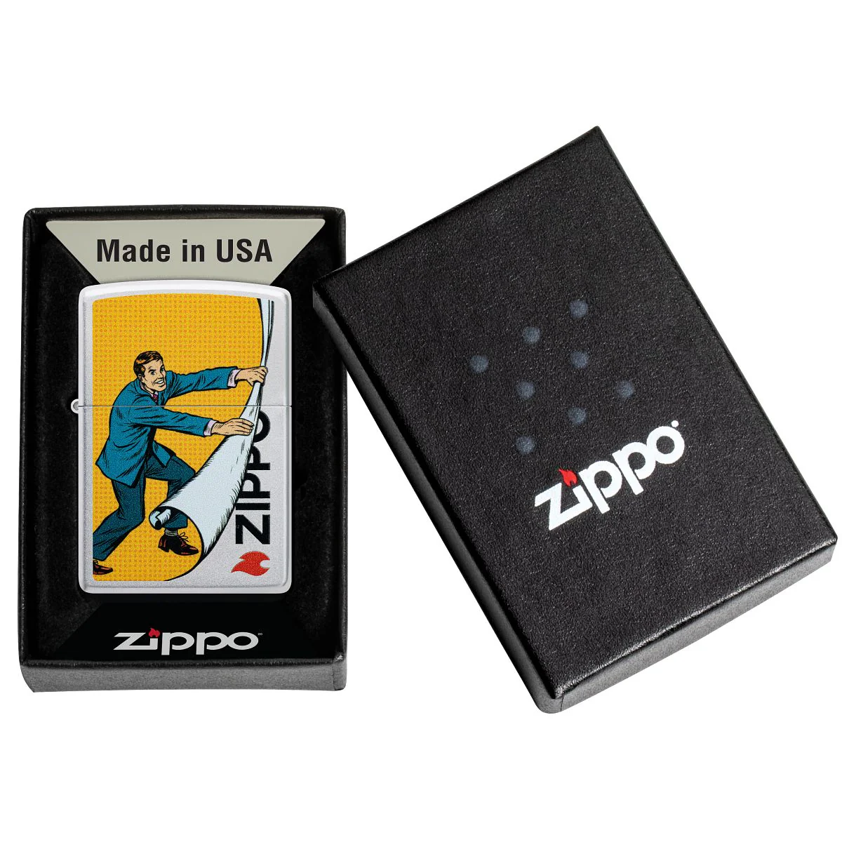 Zippo Lighter: Pop Art, Zippo Reveal - Satin Chrome 46711 - Image 6