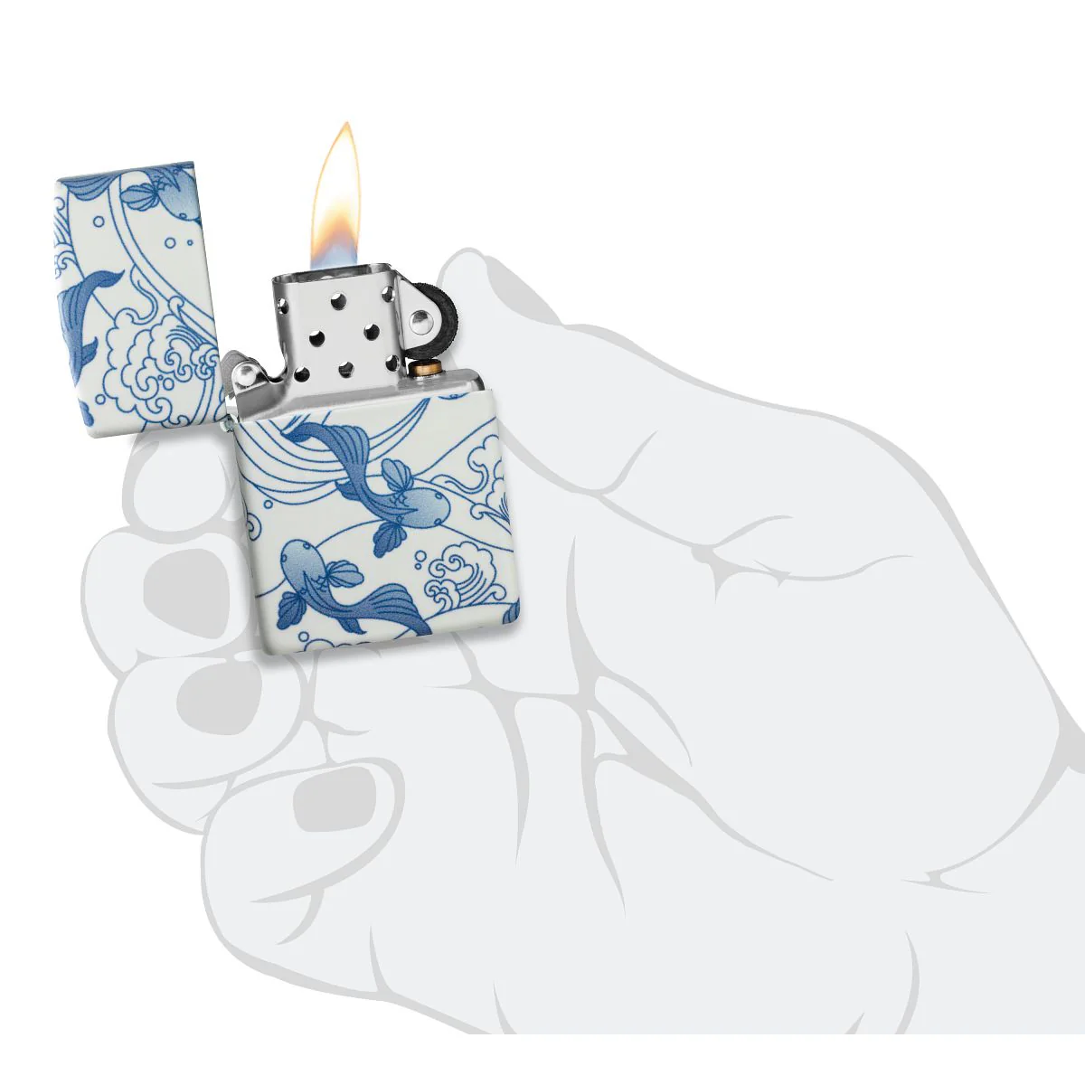 Zippo Lighter: Porcelain Koi Fish - 540 Color 46948 - Image 9