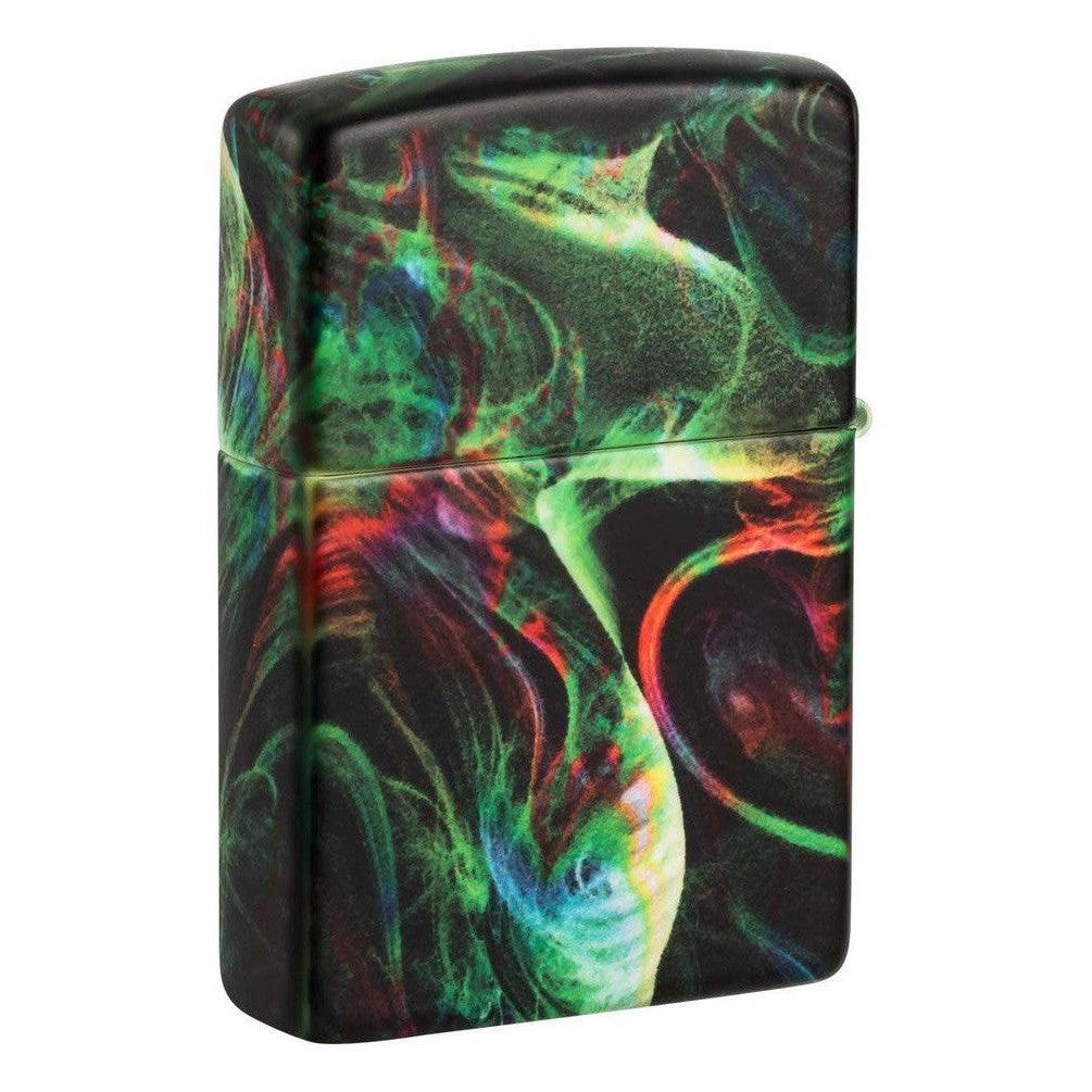 Zippo Lighter: Psychedelic Swirl, 540 Color - Glow-in-the-Dark Green 48774 - Image 2
