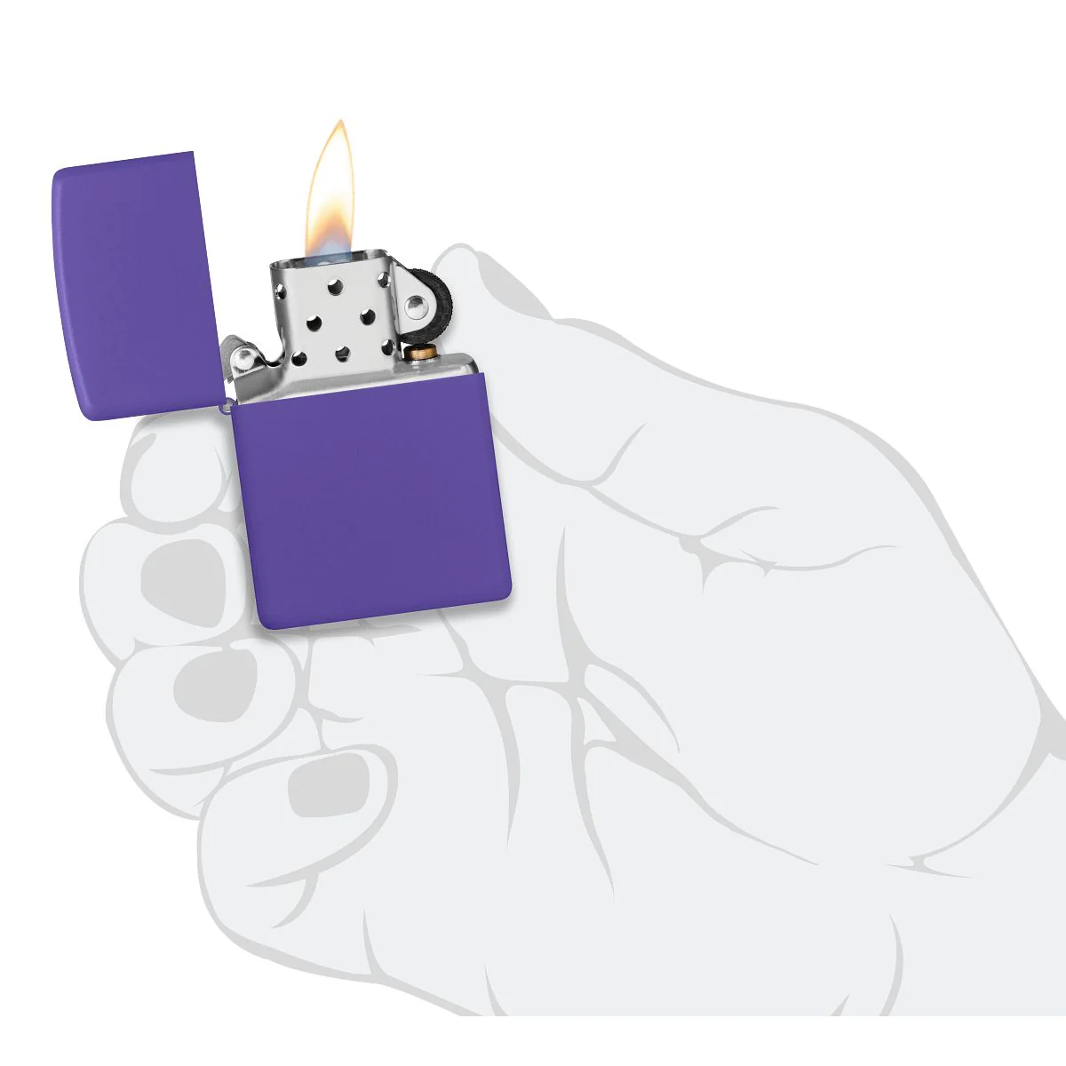 Zippo Lighter: Purple Matte - Purple Matte 237 - Image 5