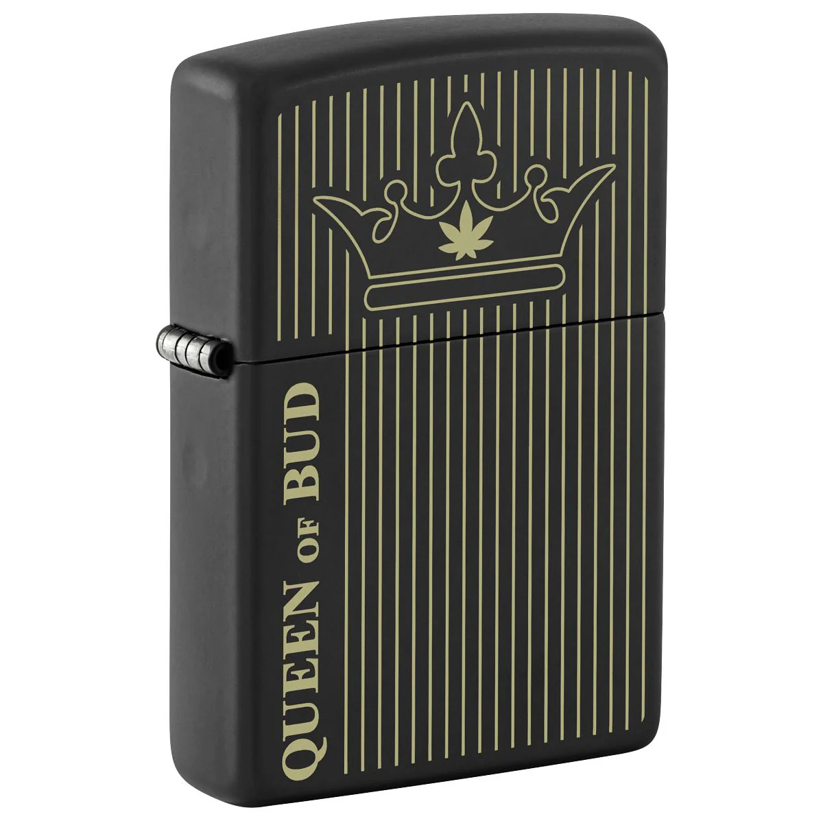 Zippo Lighter: Queen of Bud, Engraved - Black Matte 46683