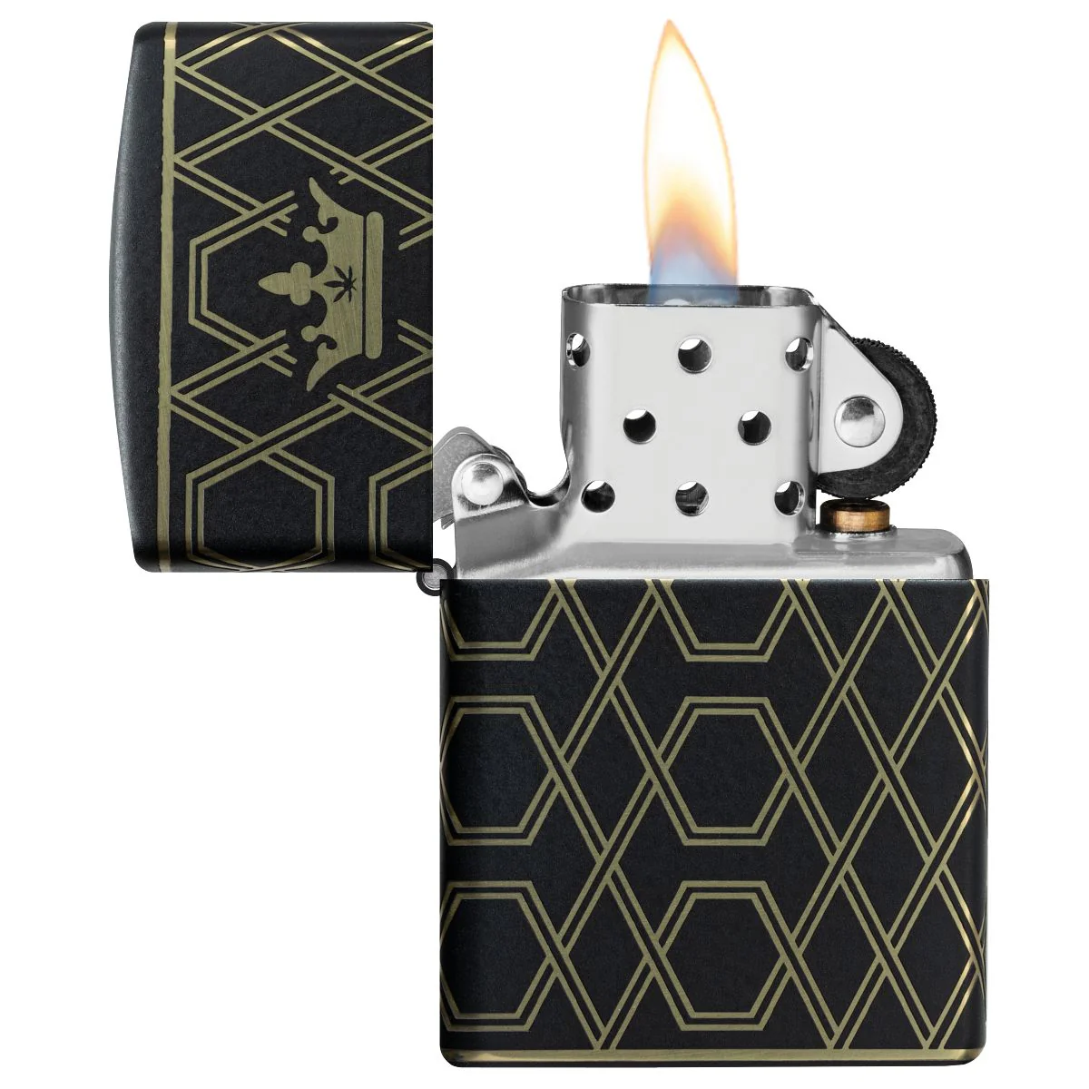 Zippo Lighter: Queen of Bud, Laser 360 - Black Matte 46684 - Image 7