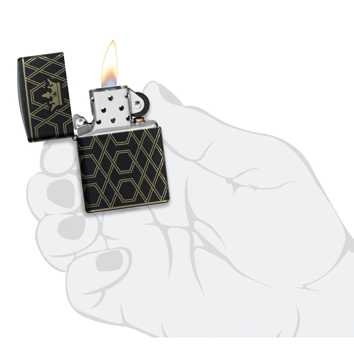 Zippo Lighter: Queen of Bud, Laser 360 - Black Matte 46684 - Image 9