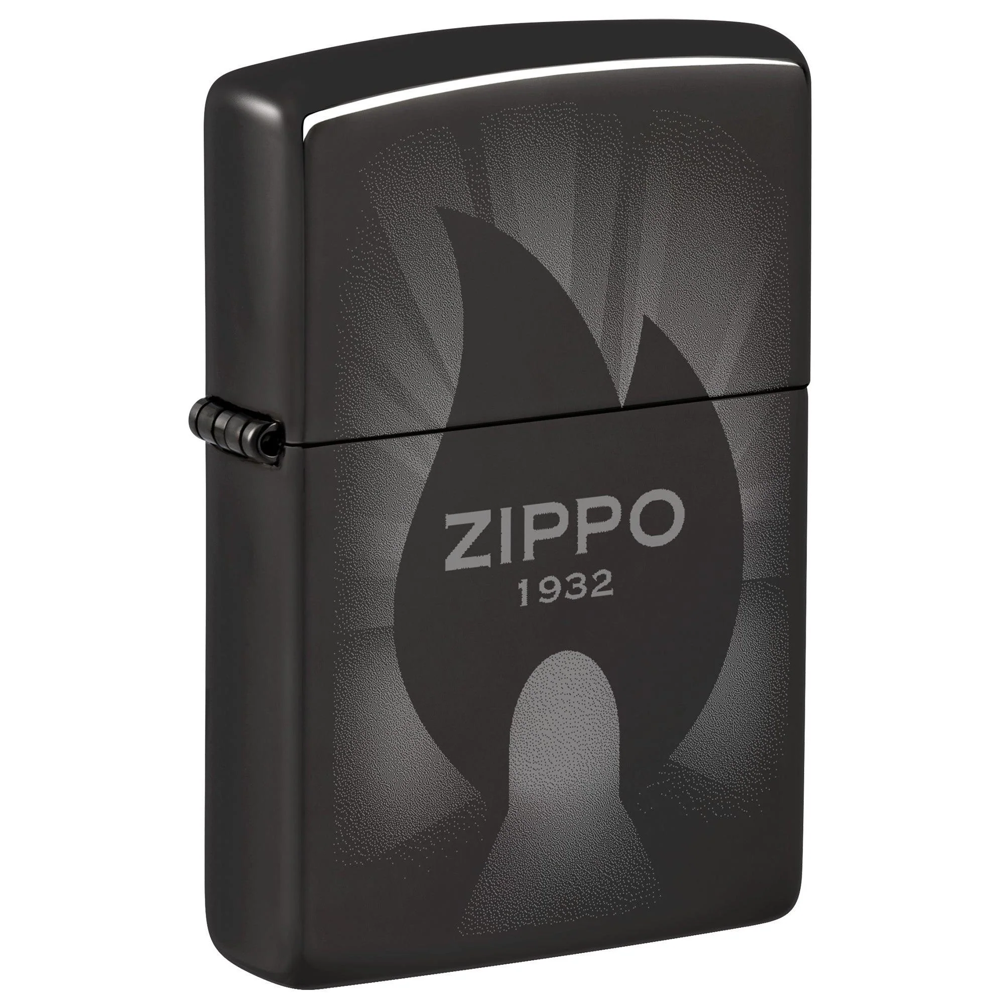 Zippo Lighter: Radiant Zippo Logo, Photo Image - High Polish Black 46175