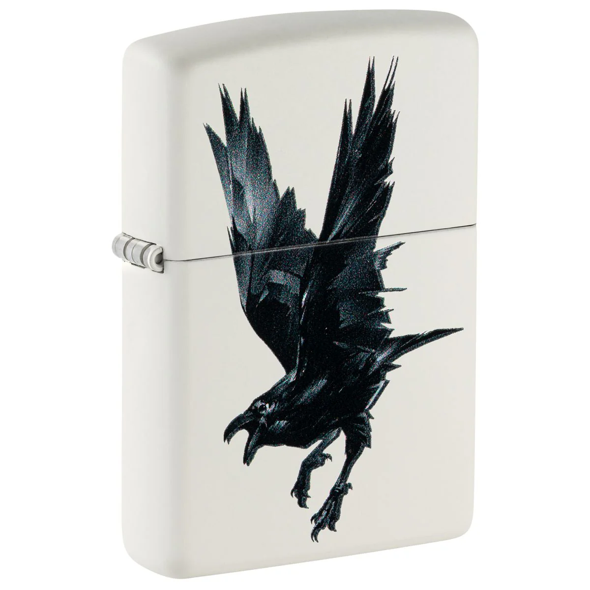 Zippo Lighter: Raven Bird - White Matte 46077